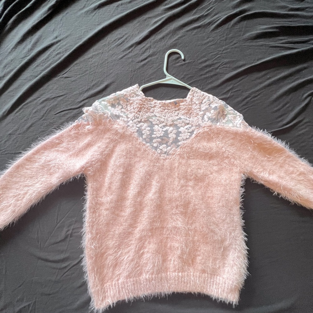Date night baby pink sexy fur sweater top